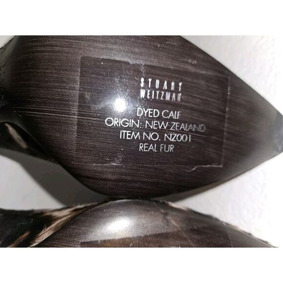 New! Stuart Weitzman Pipe Nouveau Calf Hair Leopard Print Pumps Size 10 - Picture 10 of 11
